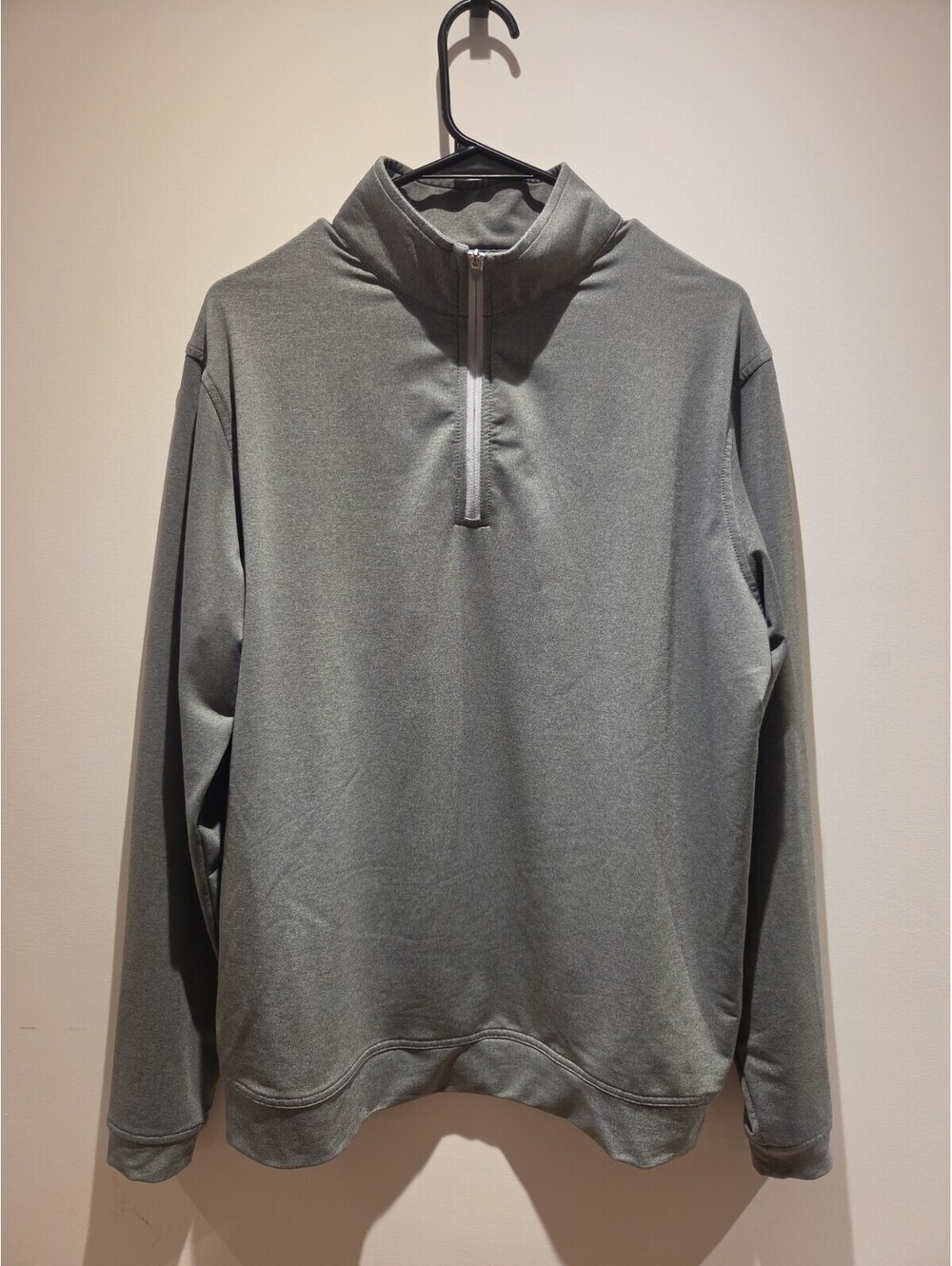Peter Millar Pullover Mens M Gray Perth Melange Performance Quarter Zip Logo
